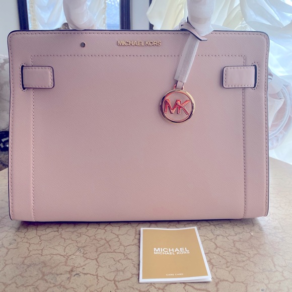 💗MICHAEL KORS💗RAYNE Medium Size leather satchel in powder blush. New with tags - Picture 1 of 16